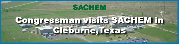 国会议员 Williams 访问德克萨斯州克利本市的 SACHEM, Inc.